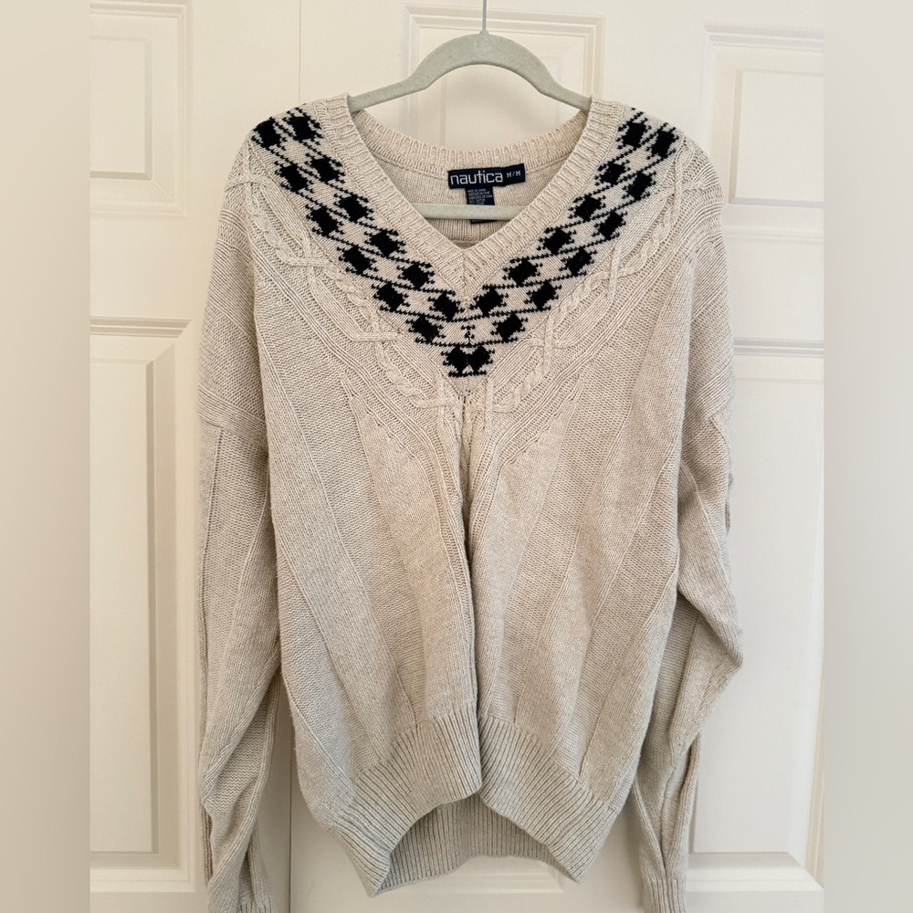 Vintage 90s Nautica Cable Knit Sweater M Unisex